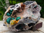Natural Large Rare Ball Malachite on Quartz and Dolomite Specimen x 1 From Mindingi Mine, Congo