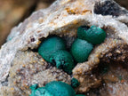 Natural Large Rare Ball Malachite on Quartz and Dolomite Specimen x 1 From Mindingi Mine, Congo