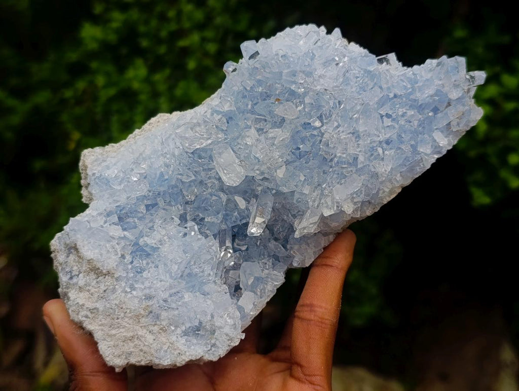 Natural Acicular Ice Blue Celestite Crystal Plate x 1 From Sakoany, Madagascar