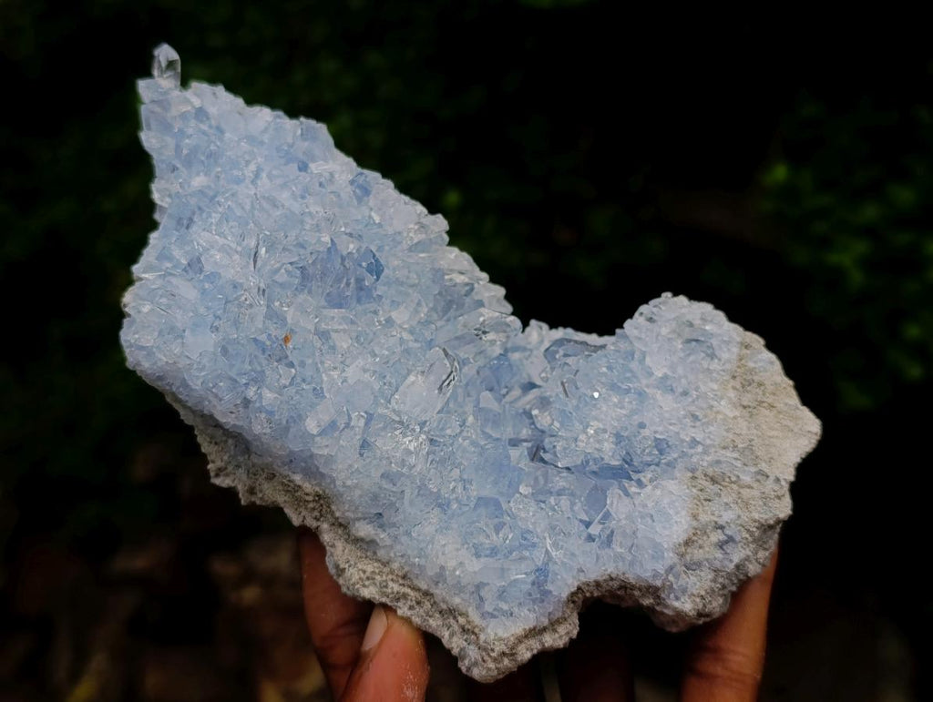 Natural Acicular Ice Blue Celestite Crystal Plate x 1 From Sakoany, Madagascar