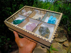 Natural Mixed Collectors Set of 6 African Minerals in a Wooden Display Box x 1 From Southern Africa