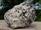 Natural Schorl Black Tourmaline Crystals on Feldspar with Fluorescent Hyalite Opal on Top x 1 From Erongo, Namibia