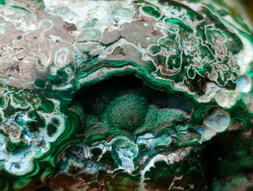 Polished Malachite and Chrysocolla Malacolla Display Piece x 1 From Kulukuluku, Congo