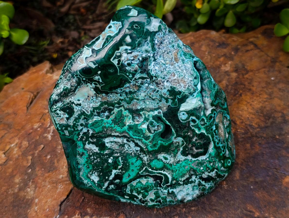 Polished Malachite and Chrysocolla Malacolla Display Piece x 1 From Kulukuluku, Congo