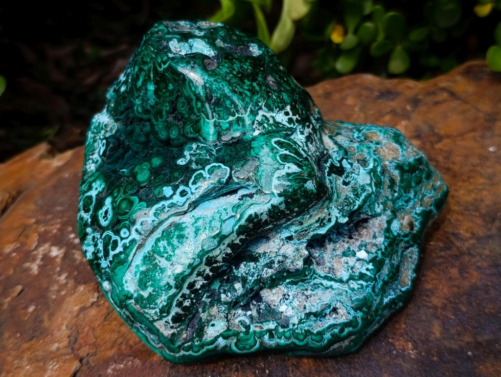 Polished Malachite and Chrysocolla Malacolla Display Piece x 1 From Kulukuluku, Congo