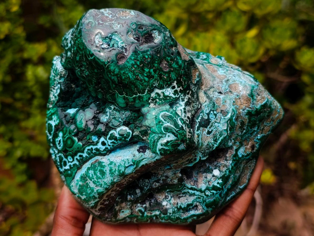 Polished Malachite and Chrysocolla Malacolla Display Piece x 1 From Kulukuluku, Congo