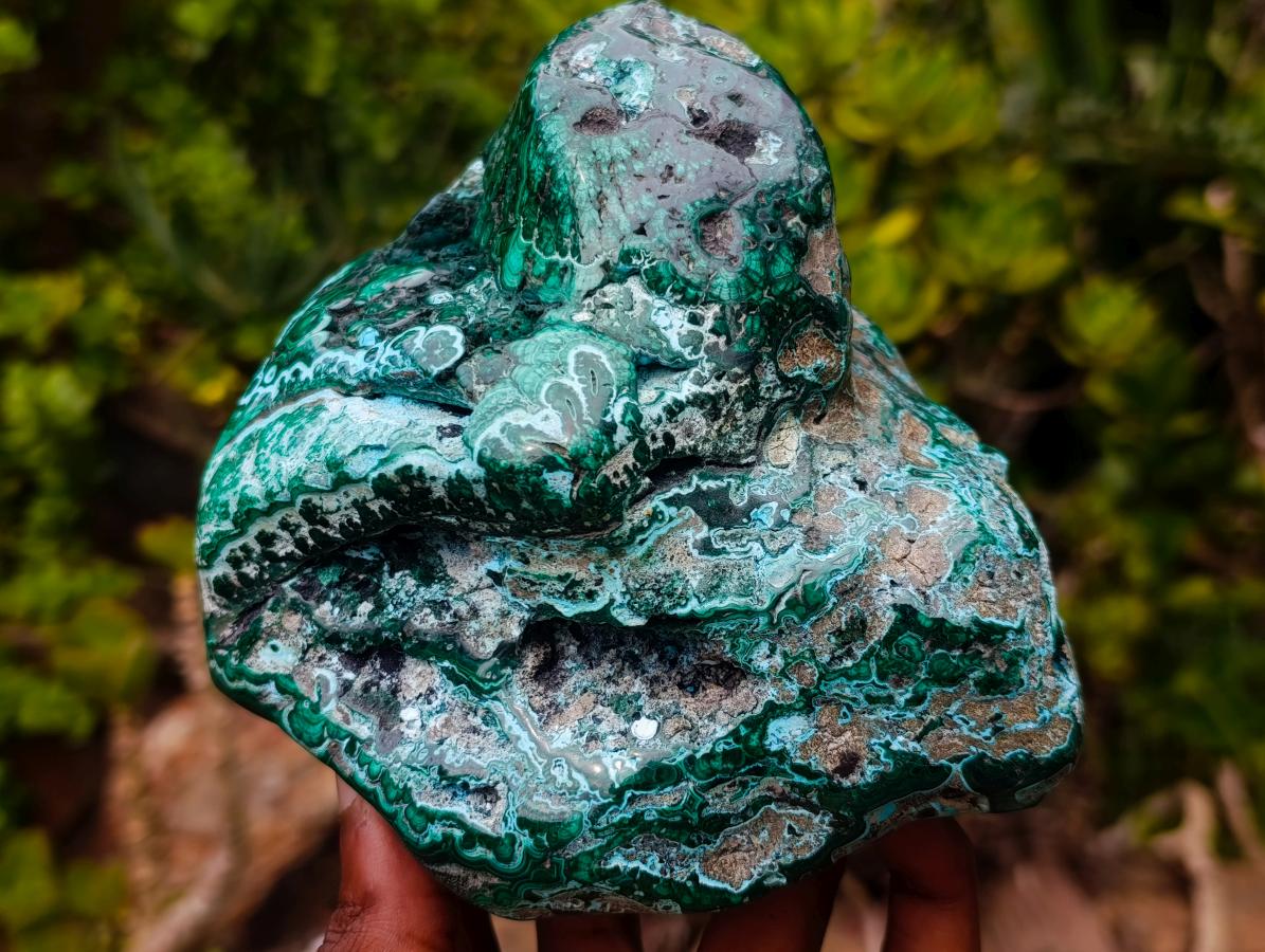Polished Malachite and Chrysocolla Malacolla Display Piece x 1 From Kulukuluku, Congo