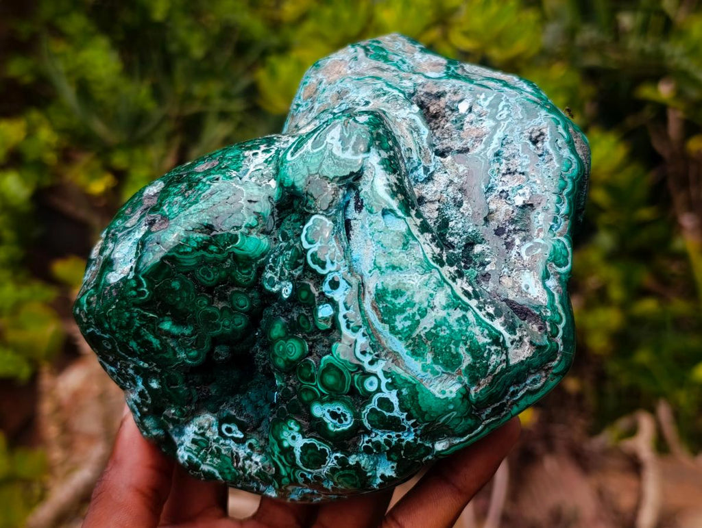 Polished Malachite and Chrysocolla Malacolla Display Piece x 1 From Kulukuluku, Congo