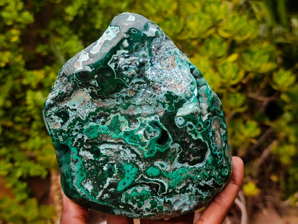 Polished Malachite and Chrysocolla Malacolla Display Piece x 1 From Kulukuluku, Congo