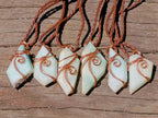 Hand Made Super Rare Blue Smithsonite Aragonite Copper Wire Art Necklace - Sold Per Piece - From Congo