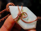 Hand Made Super Rare Blue Smithsonite Aragonite Copper Wire Art Necklace - Sold Per Piece - From Congo