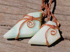Hand Made Super Rare Blue Smithsonite Aragonite Copper Wire Art Necklace - Sold Per Piece - From Congo