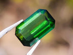 Polished Set of 3 Verdelite Green Tourmaline Faceted Stones x 1 From Karibib, Namibia