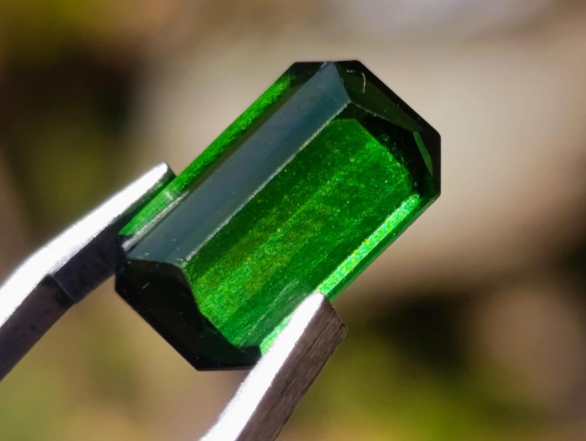 Polished Set of 3 Verdelite Green Tourmaline Faceted Stones x 1 From Karibib, Namibia