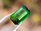 Polished Set of 3 Verdelite Green Tourmaline Faceted Stones x 1 From Karibib, Namibia