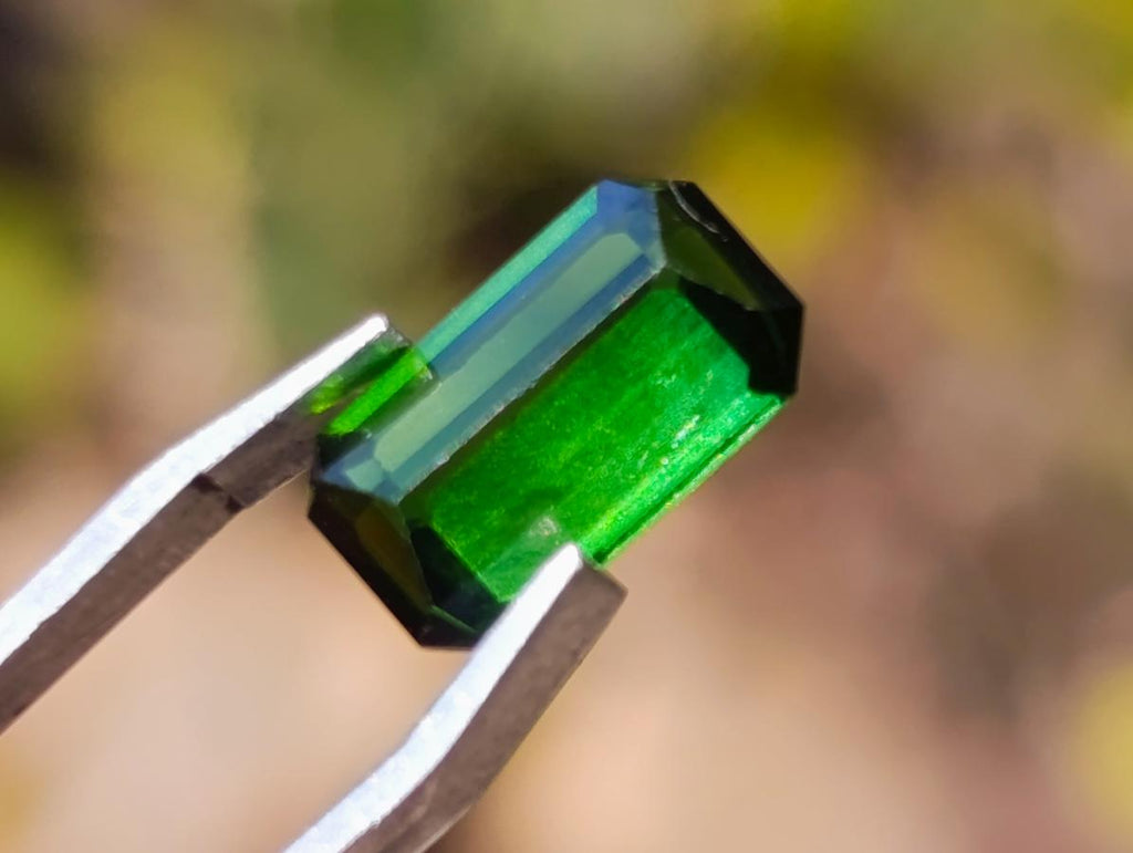 Polished Set of 3 Verdelite Green Tourmaline Faceted Stones x 1 From Karibib, Namibia