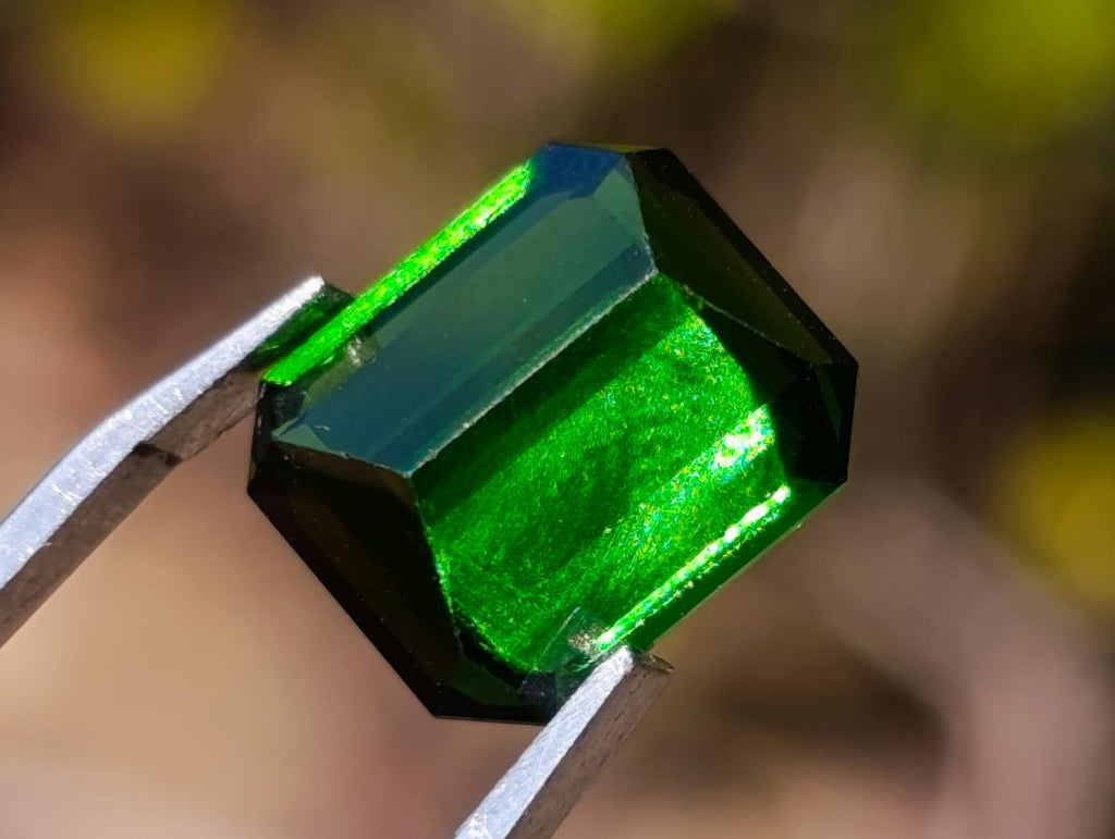 Polished Set of 3 Verdelite Green Tourmaline Faceted Stones x 1 From Karibib, Namibia