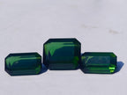 Polished Set of 3 Verdelite Green Tourmaline Faceted Stones x 1 From Karibib, Namibia