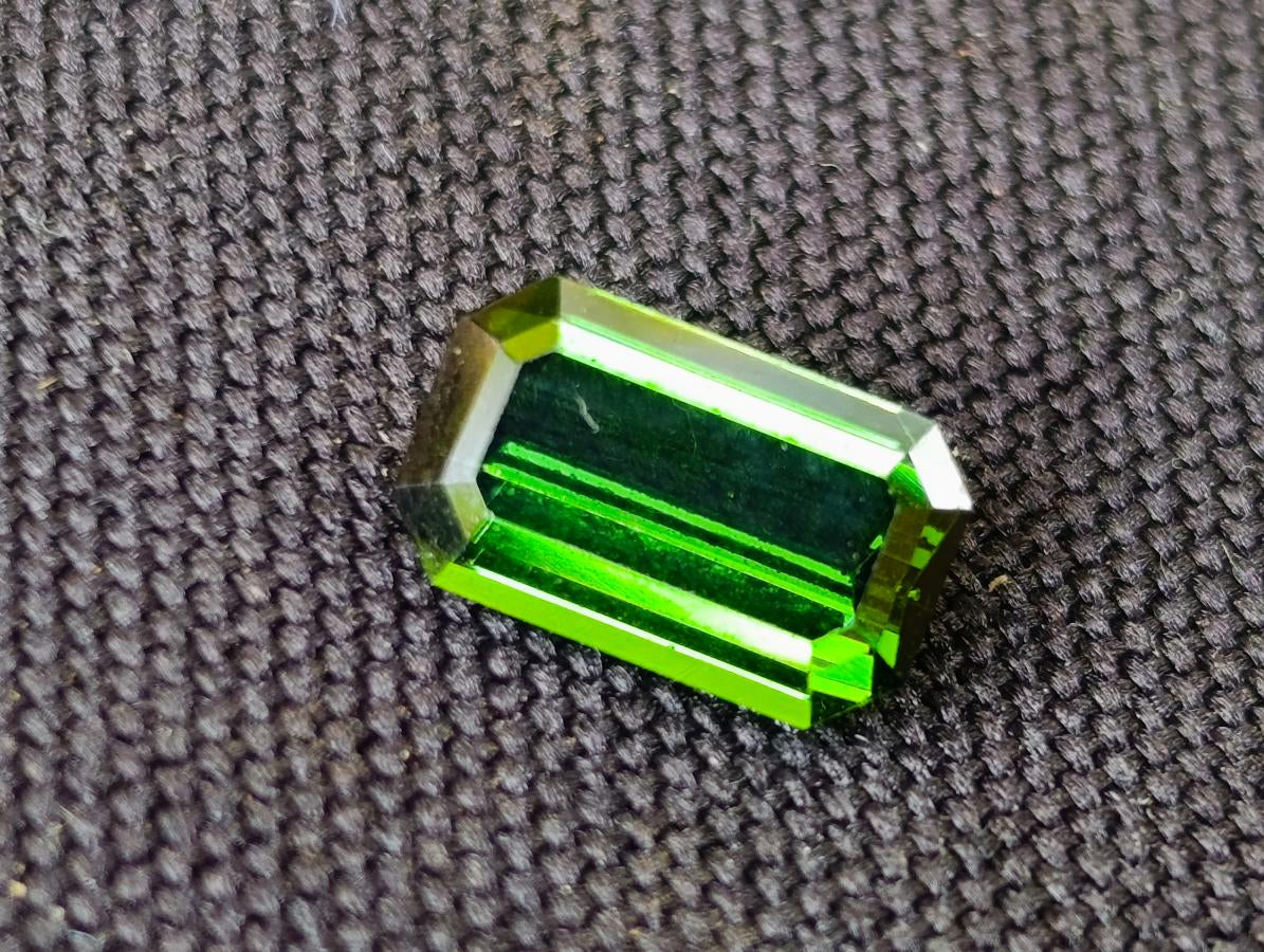 Polished Set of 3 Verdelite Green Tourmaline Faceted Stones x 1 From Karibib, Namibia