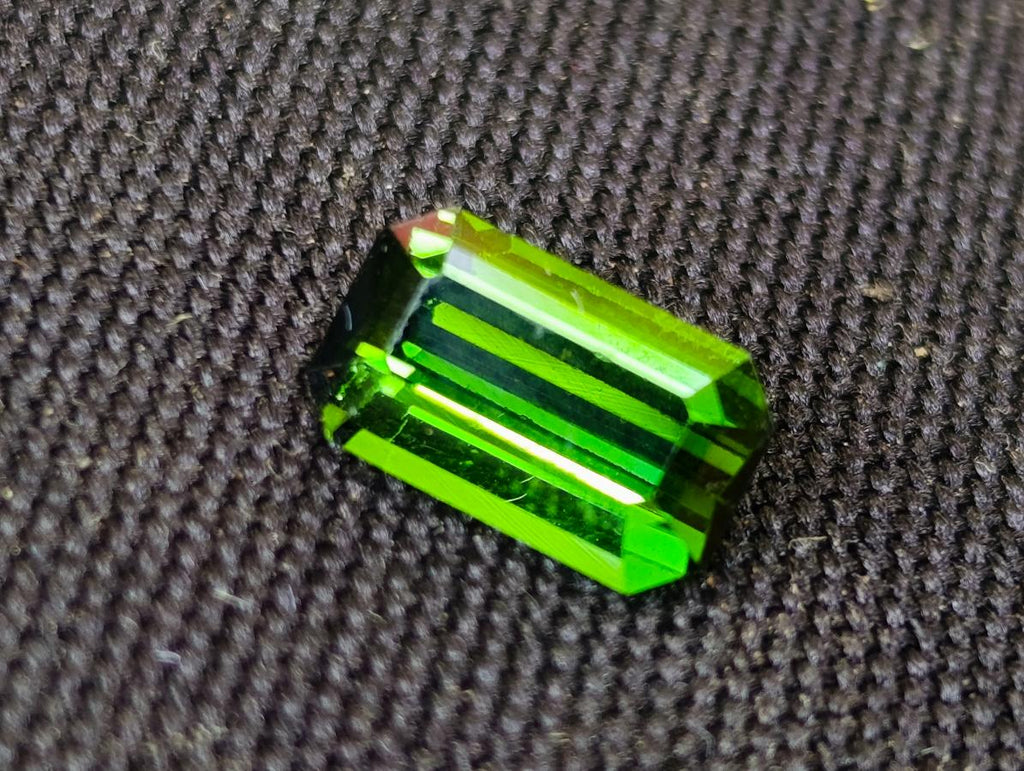 Polished Set of 3 Verdelite Green Tourmaline Faceted Stones x 1 From Karibib, Namibia