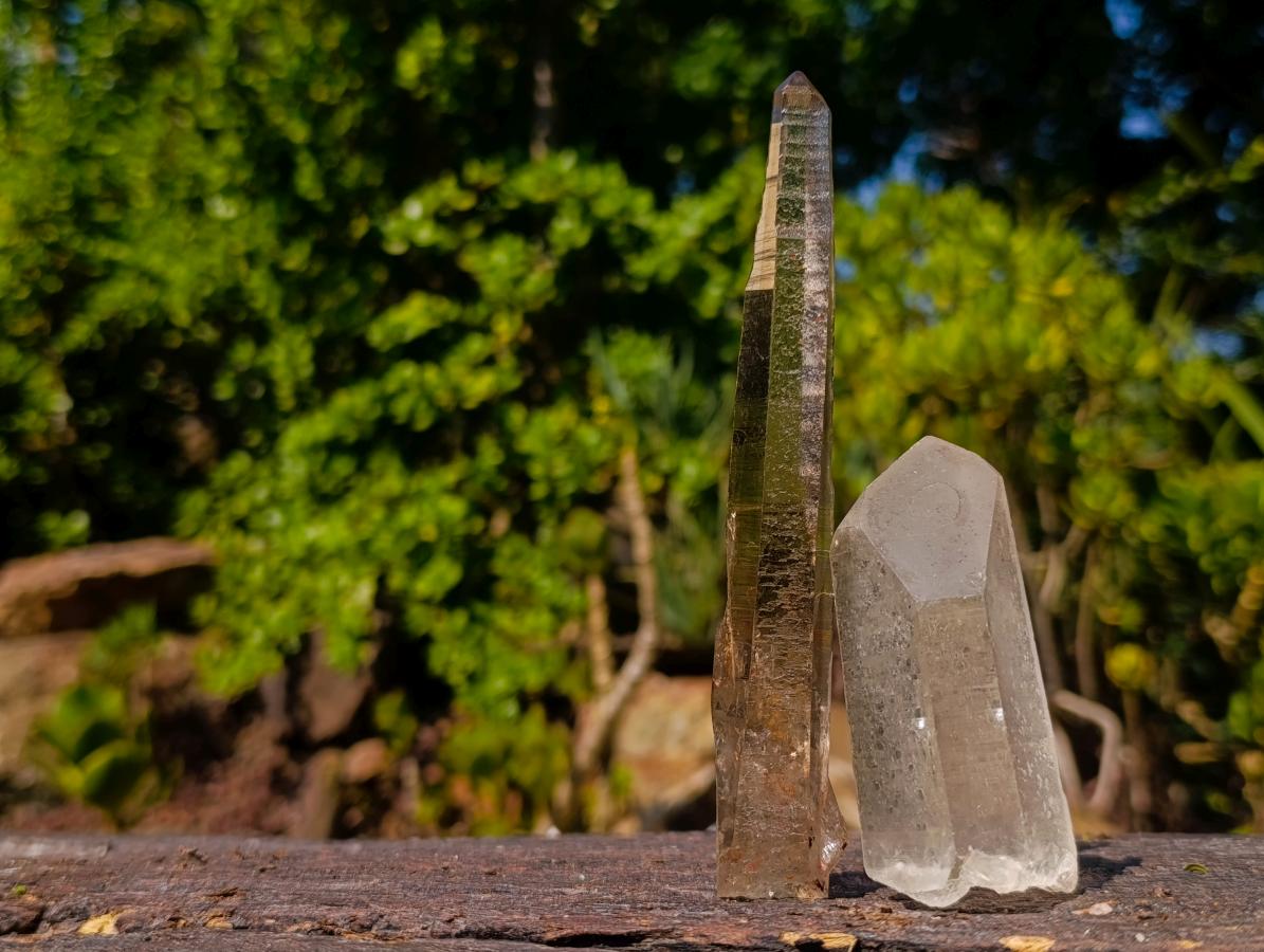 Polished Pair of Interesting Clear Quartz Crystals x 1 From Madagascar