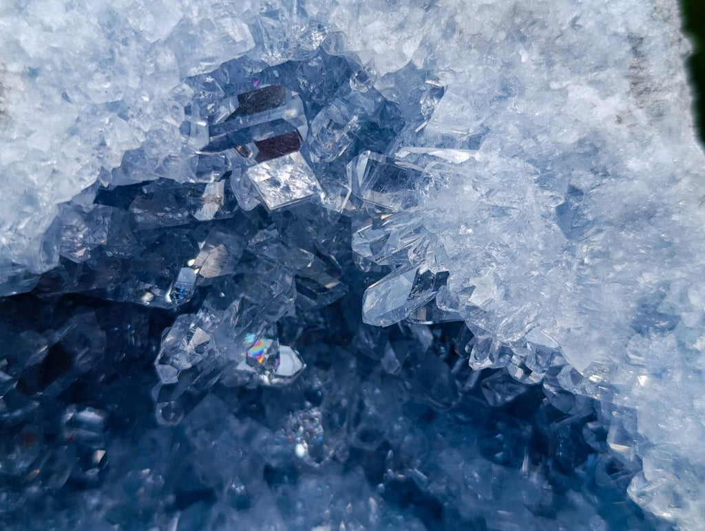 Natural Acicular Prismatic Blue Celestite XL Geode Specimen x 1 From Sakoany, Madagascar