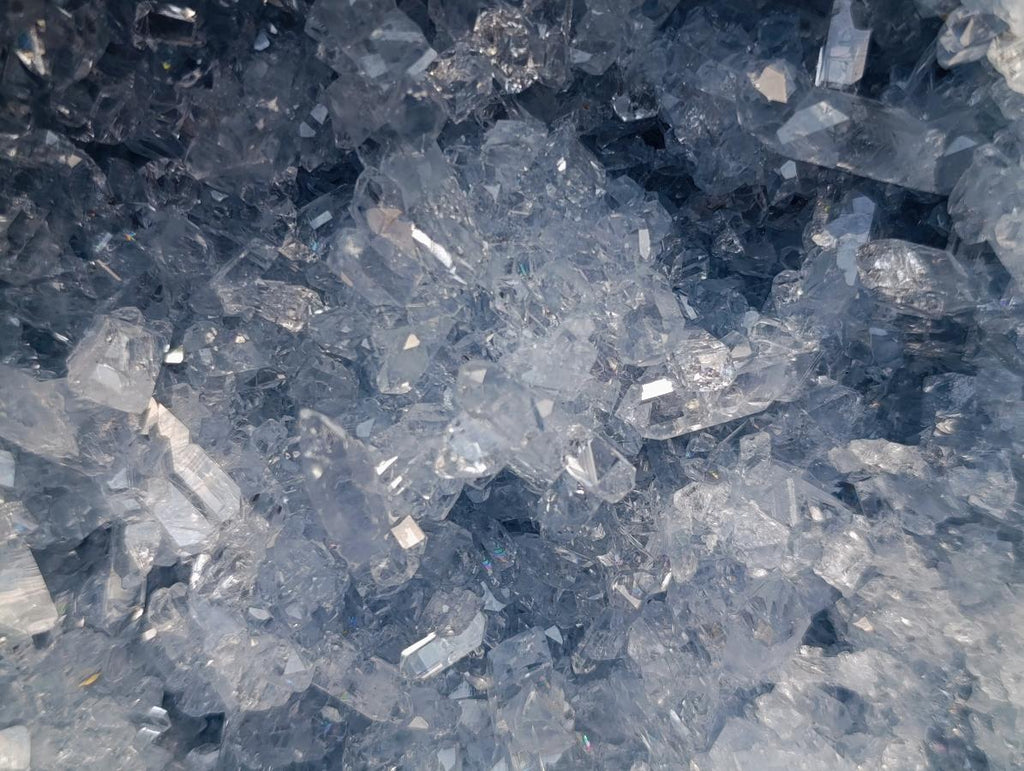 Natural Acicular Prismatic Blue Celestite XL Geode Specimen x 1 From Sakoany, Madagascar