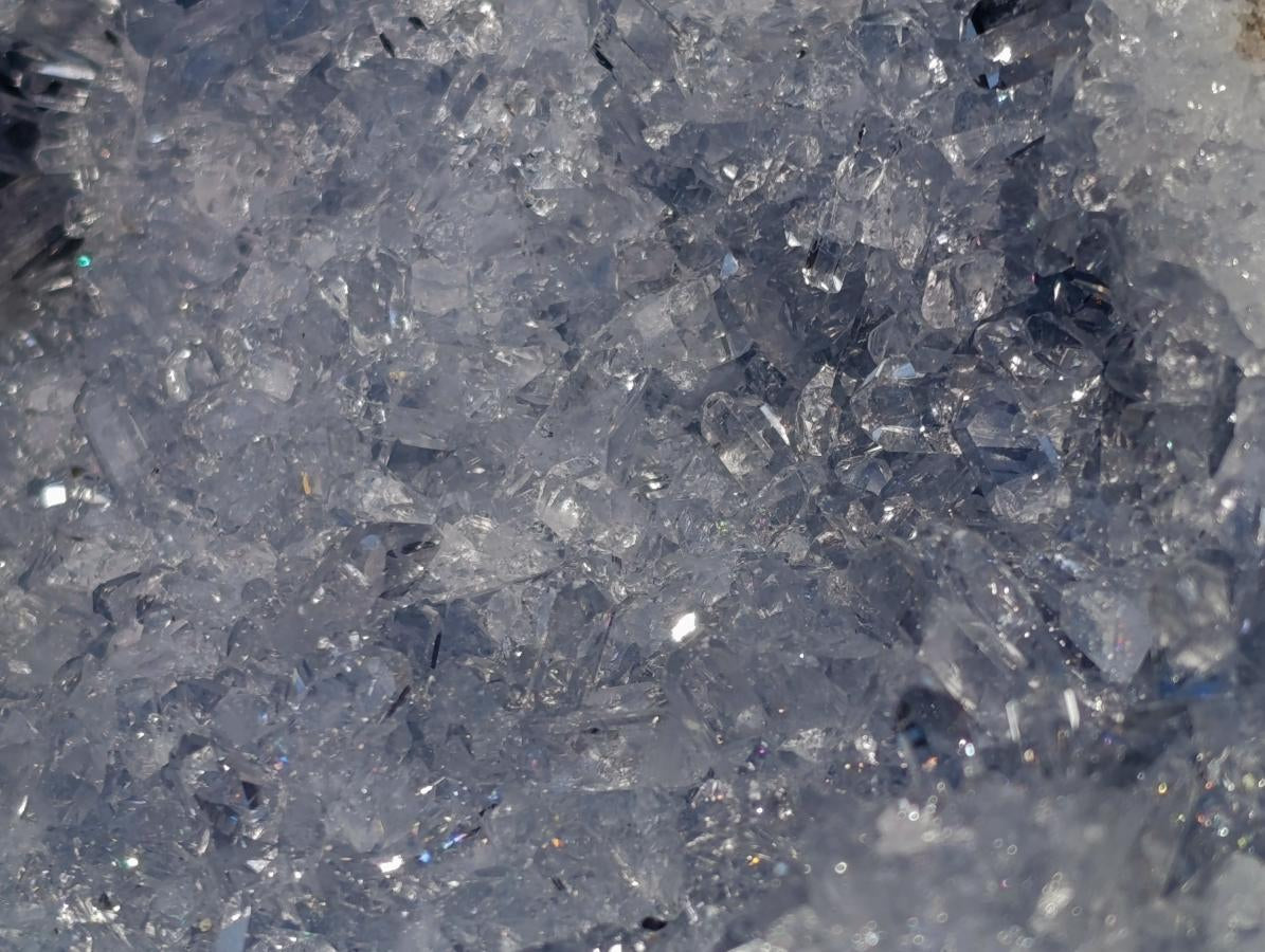 Natural Acicular Prismatic Blue Celestite XL Geode Specimen x 1 From Sakoany, Madagascar