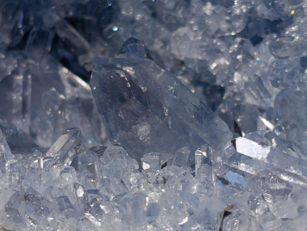 Natural Acicular Prismatic Blue Celestite XL Geode Specimen x 1 From Sakoany, Madagascar