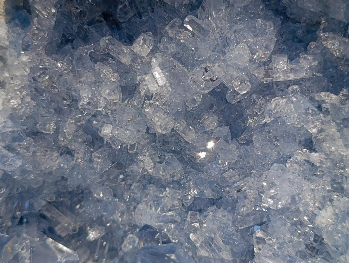 Natural Acicular Prismatic Blue Celestite XL Geode Specimen x 1 From Sakoany, Madagascar