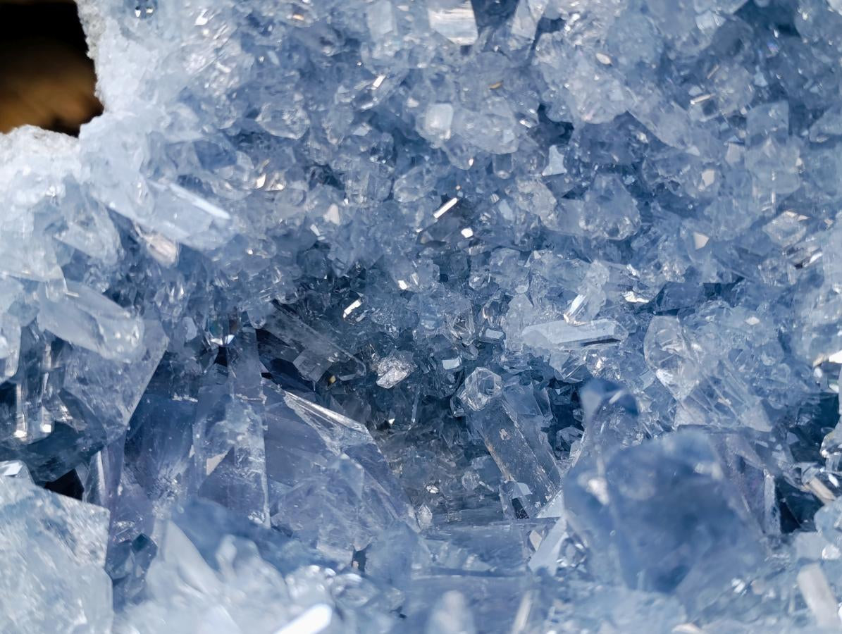 Natural Acicular Prismatic Blue Celestite XL Geode Specimen x 1 From Sakoany, Madagascar