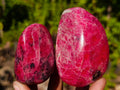Polished Pair of Rare Red Rhodesian Rhodonite Display Free Forms x 1 From Rhusinga, Zimbabwe