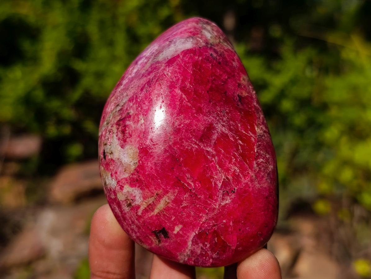 Polished Pair of Rare Red Rhodesian Rhodonite Display Free Forms x 1 From Rhusinga, Zimbabwe