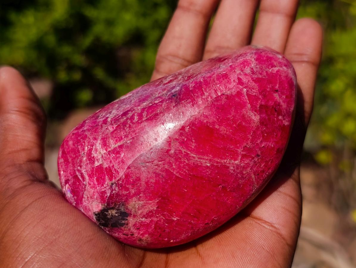 Polished Pair of Rare Red Rhodesian Rhodonite Display Free Forms x 1 From Rhusinga, Zimbabwe