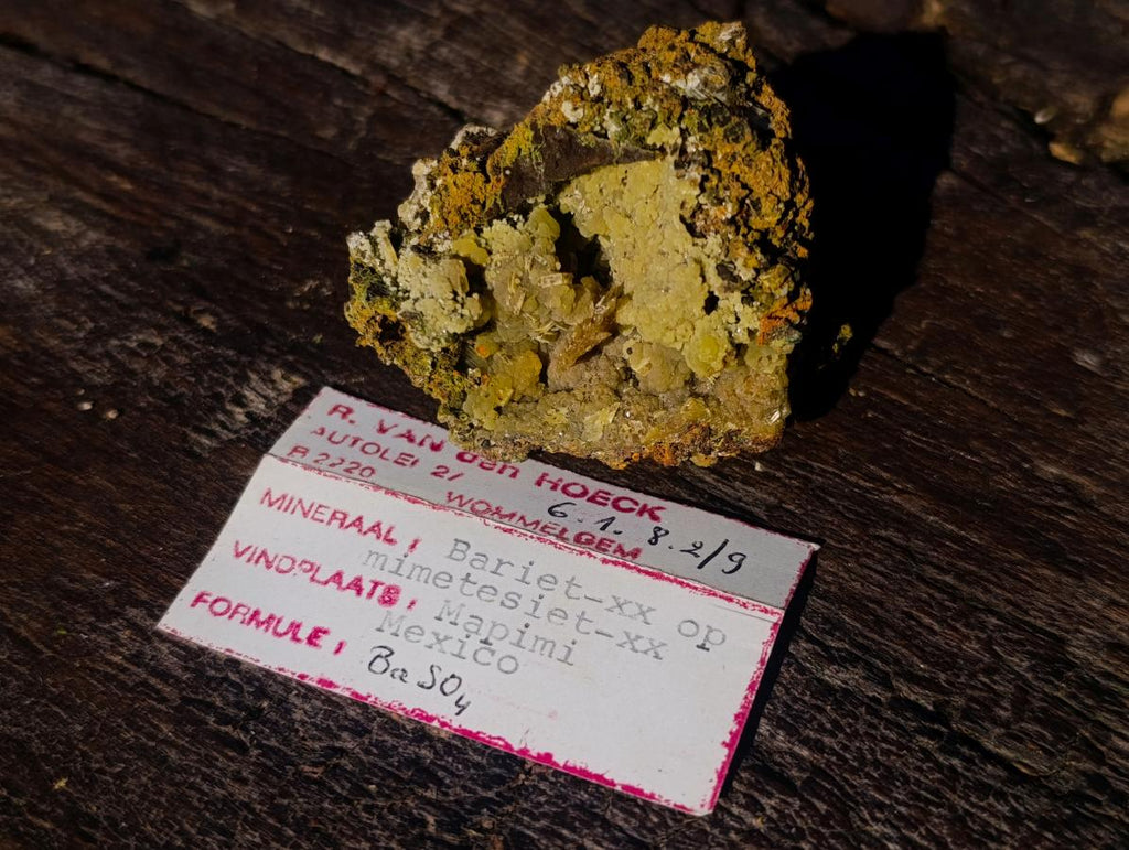 Natural Rare Mimetite and Barite Specimen x 1 From Mapimí, Mexico
