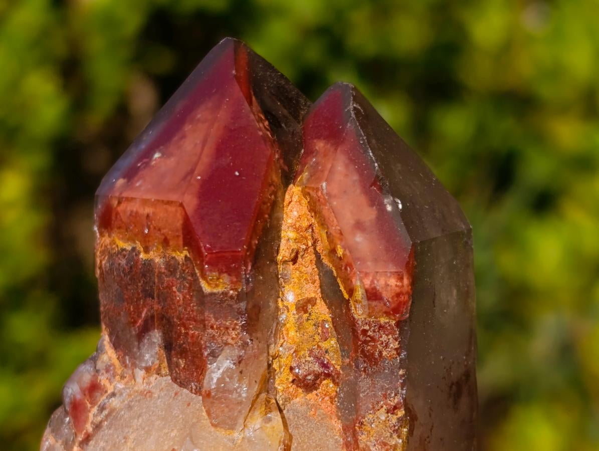 Natural Twin Red and White Phantom Centred Hematoid Quartz x 1 From Karoi, Zimbabwe