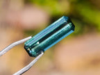 Polished Set of 3 Elongated Verdelite Green Tourmaline Faceted Stones x 1 From Karibib, Namibia