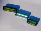 Polished Set of 3 Elongated Verdelite Green Tourmaline Faceted Stones x 1 From Karibib, Namibia