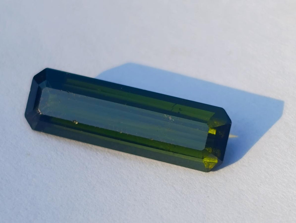 Polished Set of 3 Elongated Verdelite Green Tourmaline Faceted Stones x 1 From Karibib, Namibia