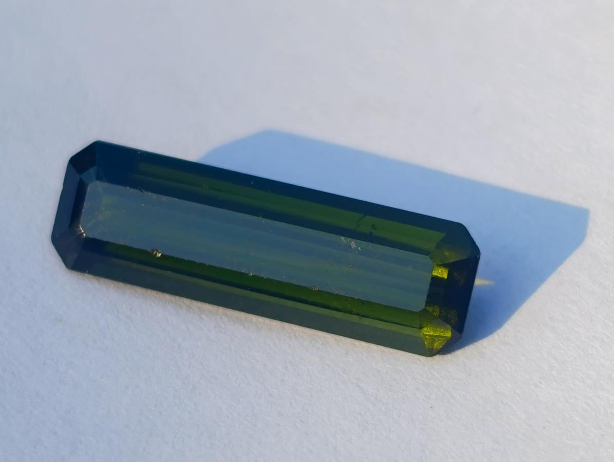 Polished Set of 3 Elongated Verdelite Green Tourmaline Faceted Stones x 1 From Karibib, Namibia