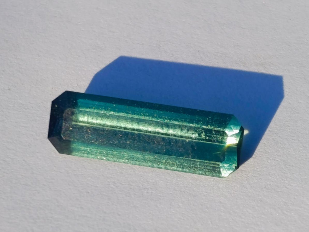 Polished Set of 3 Elongated Verdelite Green Tourmaline Faceted Stones x 1 From Karibib, Namibia