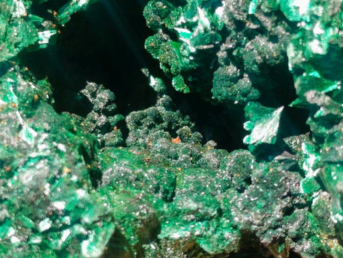 Natural Silky Malachite Vug Cabinet Specimen x 1 From Kasompe, Congo