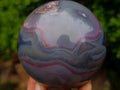 Polished Stunning Pink Grey and White Shashe River Agate Ball x 1 From Shashe River, Zimbabwe