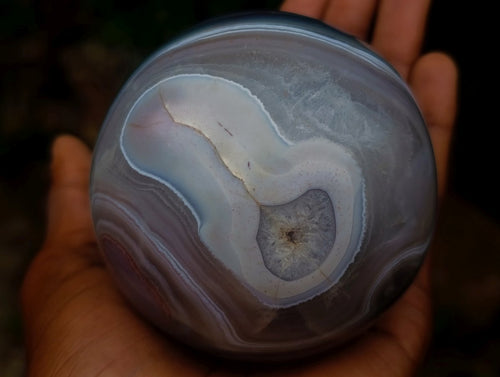 Polished Stunning Pink Grey and White Shashe River Agate Ball x 1 From Shashe River, Zimbabwe