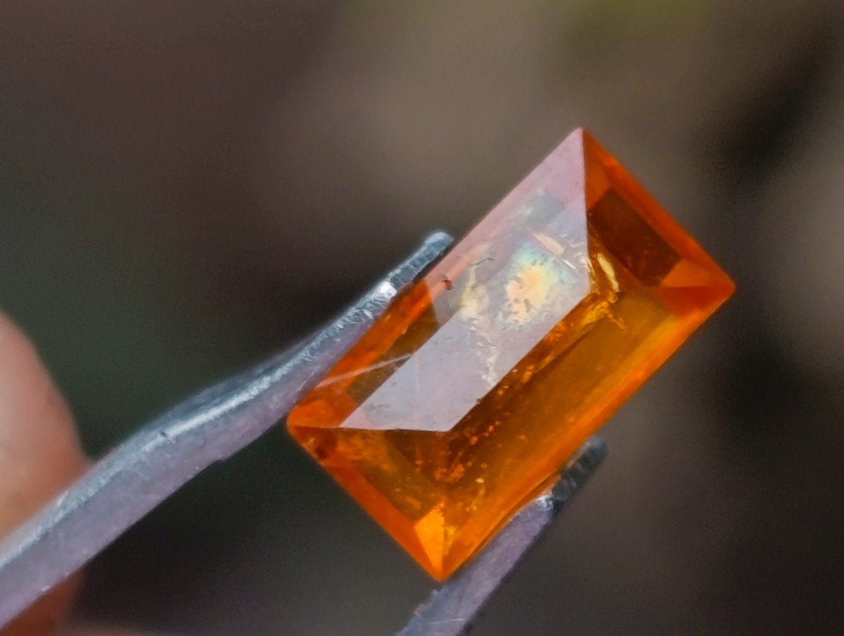Polished Set of 3 Bright Spessartite Garnet Faceted Stones x 1 From Sperrgebiet, Namibia