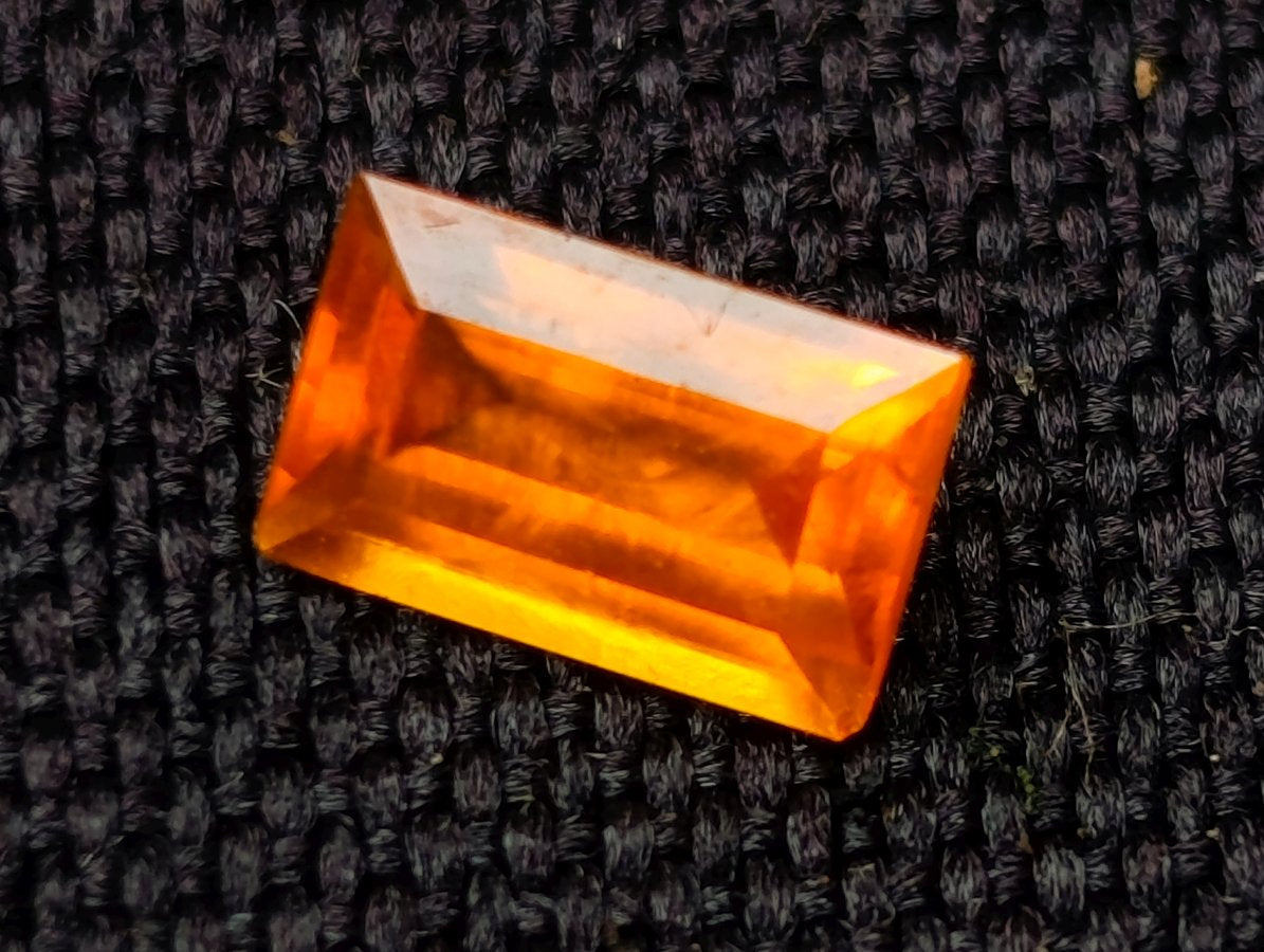 Polished Set of 3 Bright Spessartite Garnet Faceted Stones x 1 From Sperrgebiet, Namibia