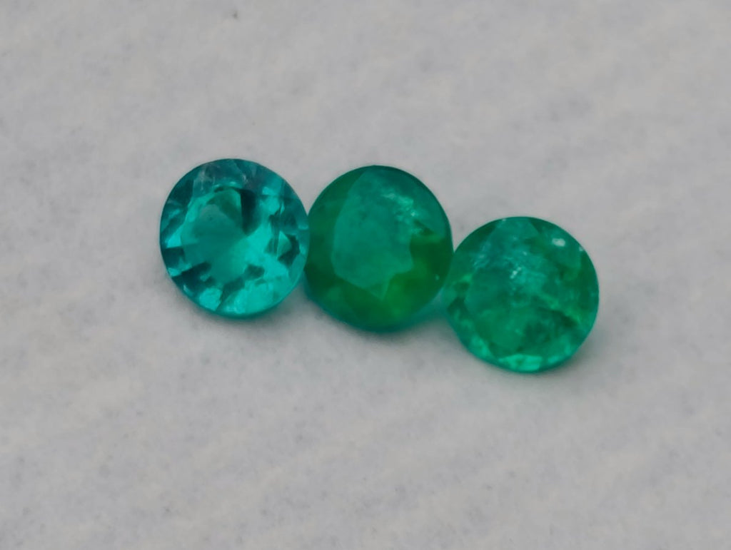 Polished Parcel of 10 Calibrated 3 mm Gem Emerald Faceted Stones x 1 From Sandawana, Zimbabwe