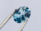 Polished Set of 10 Blue Topaz Faceted Brilliant Oval Cut Stones x 1 From Switzerland