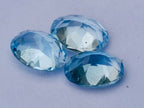 Polished Set of 10 Blue Topaz Faceted Brilliant Oval Cut Stones x 1 From Switzerland