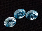 Polished Set of 10 Blue Topaz Faceted Brilliant Oval Cut Stones x 1 From Switzerland